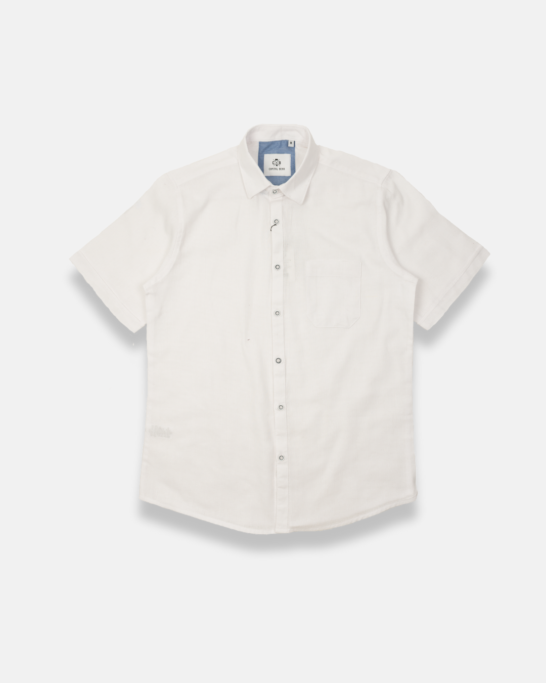 Camisa manga corta blanca textura