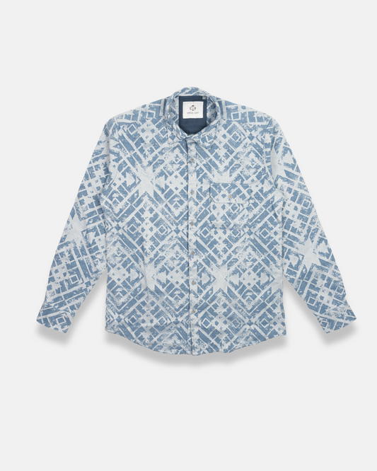 Camisa caballero patrones azul