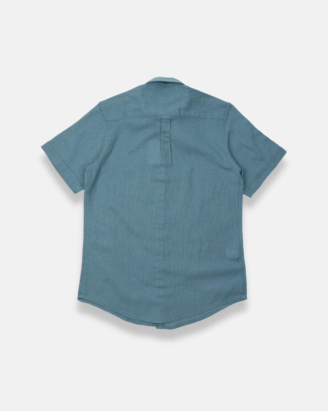 Camisa manga corta azul textura
