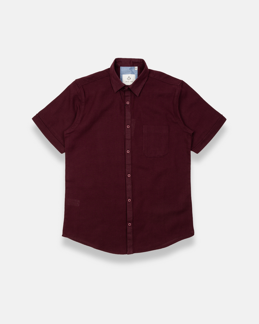 Camisa manga corta vino textura
