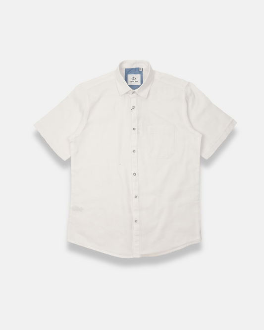 Camisa manga corta blanca textura